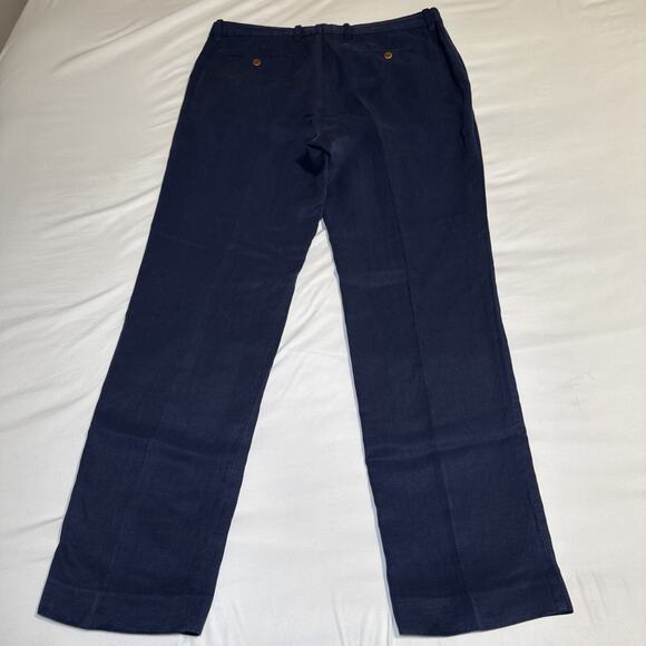Tommy Bahama Pants Mens 34x32 Navy Blue Lyocell Linen Relaxed Chino Trousers EUC - Picture 10 of 11